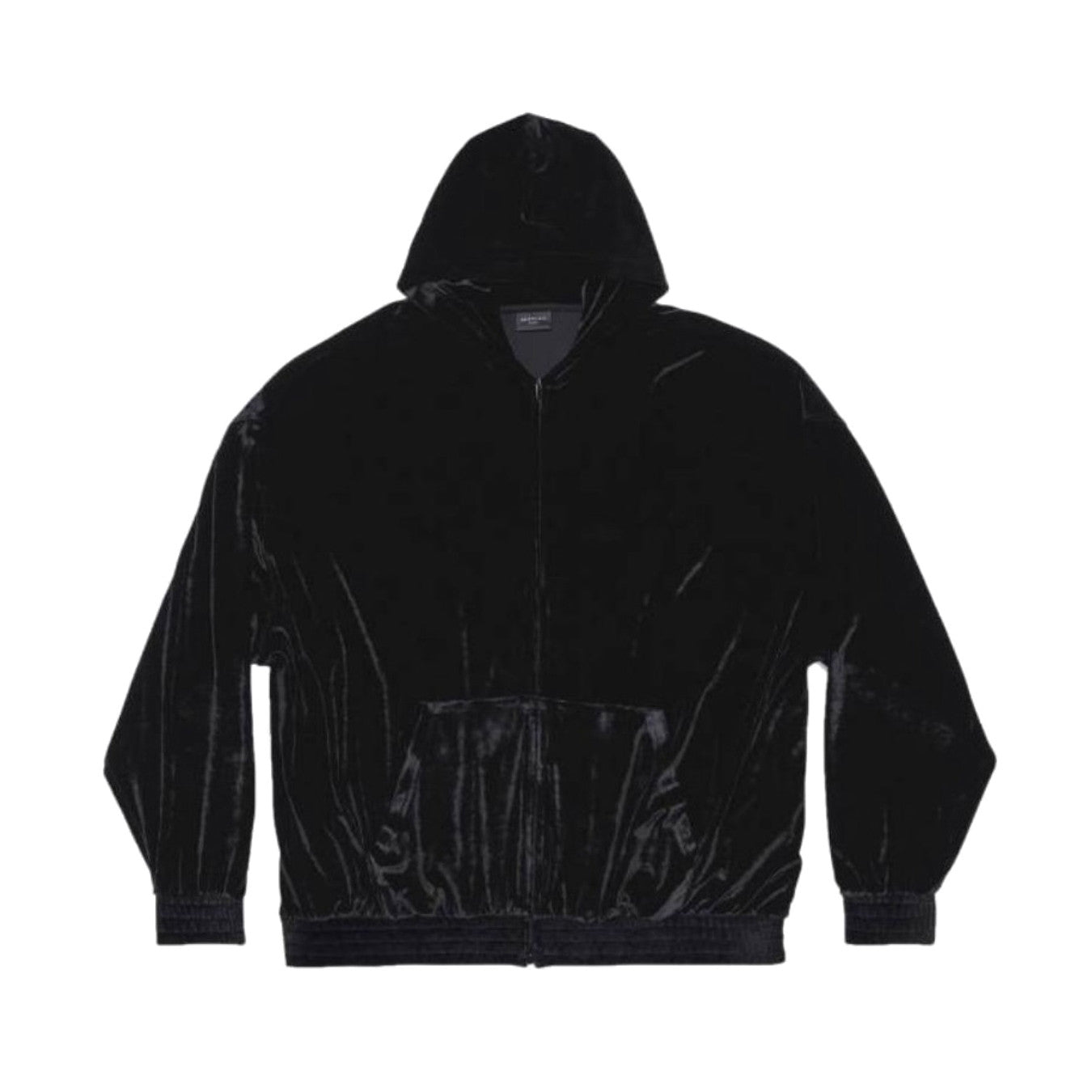 Balenciaga Men's And Women's Spring And Fall Solid Color Velvet Rhinestone Print Zipper Hooded Loose Long Sleeved Sweater Sweatshirt Jacket #75464