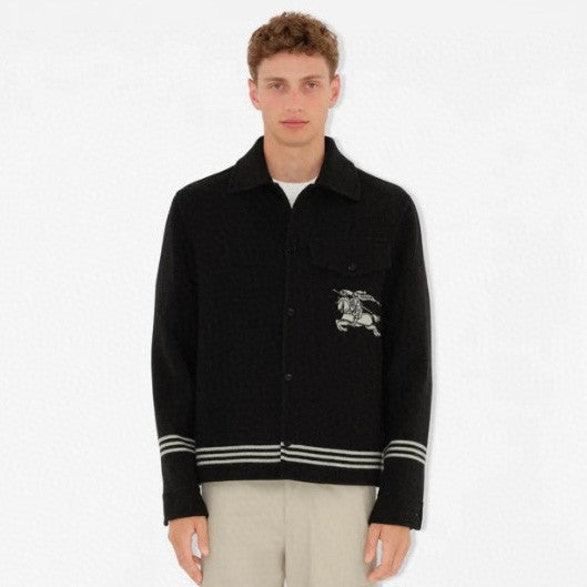 Burberry Men's Spring/Autumn Solid Color Fashionable Simple Striped Print Pattern Pointed Collar Single Breasted Long Sleeved Jacket #78165