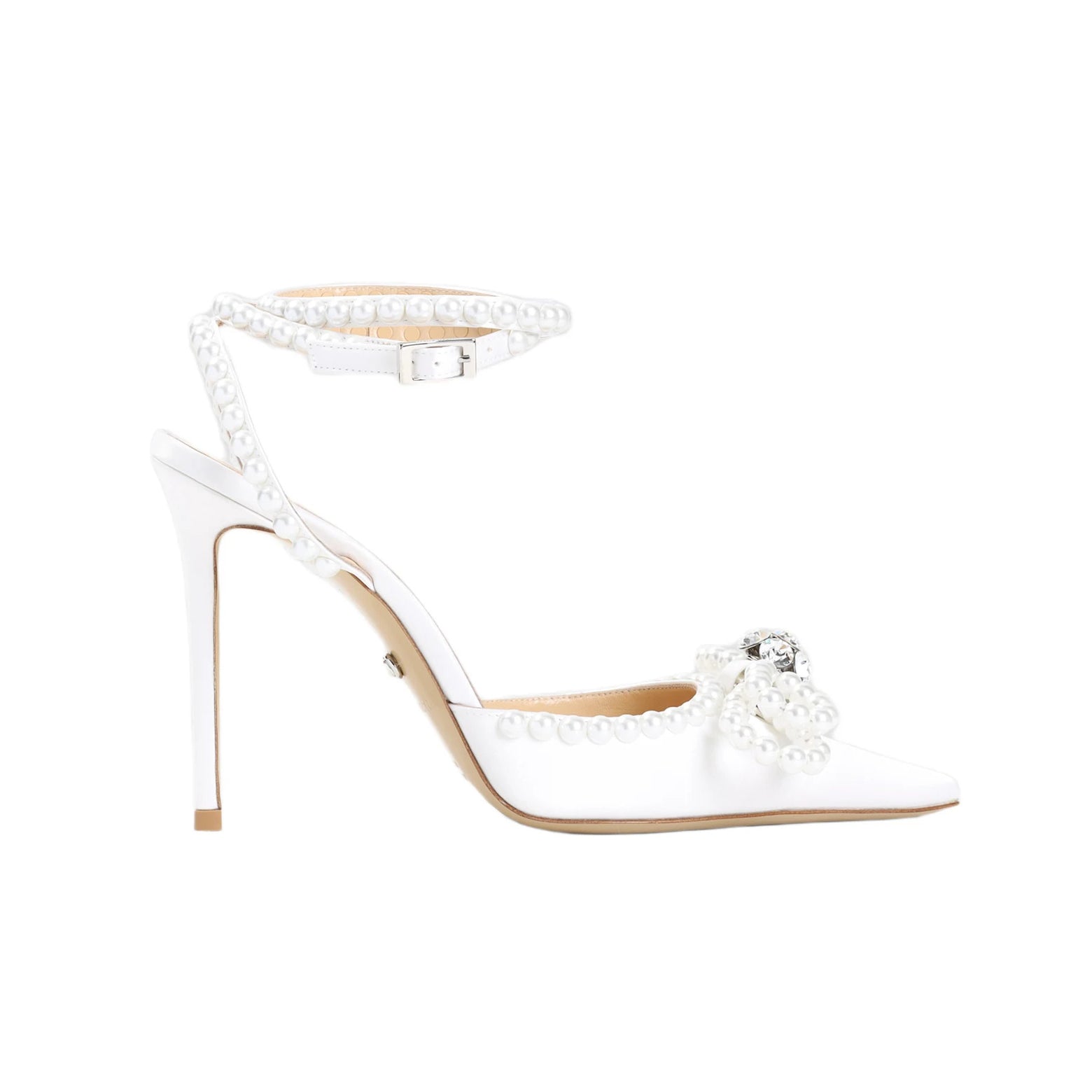 Mach & Mach Women's Spring. Summer And Autumn Pointed Toe Pearl Decorated Solid Color High Heels Fine Heeled 9cm Casual Sandals Shoes #77674