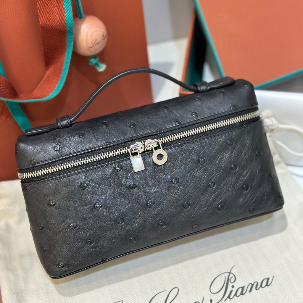 Loro Piana Extra pocket L19 Extra Pocket Women's Solid Color Double Zipper Closure Calfskin Shoulder Bag Bags #75346