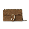 Gucci Women's Solid Color Sliding Chain Tiger Head Lock Clasp Suede Crossbody Shoulder Bag Bags #75131