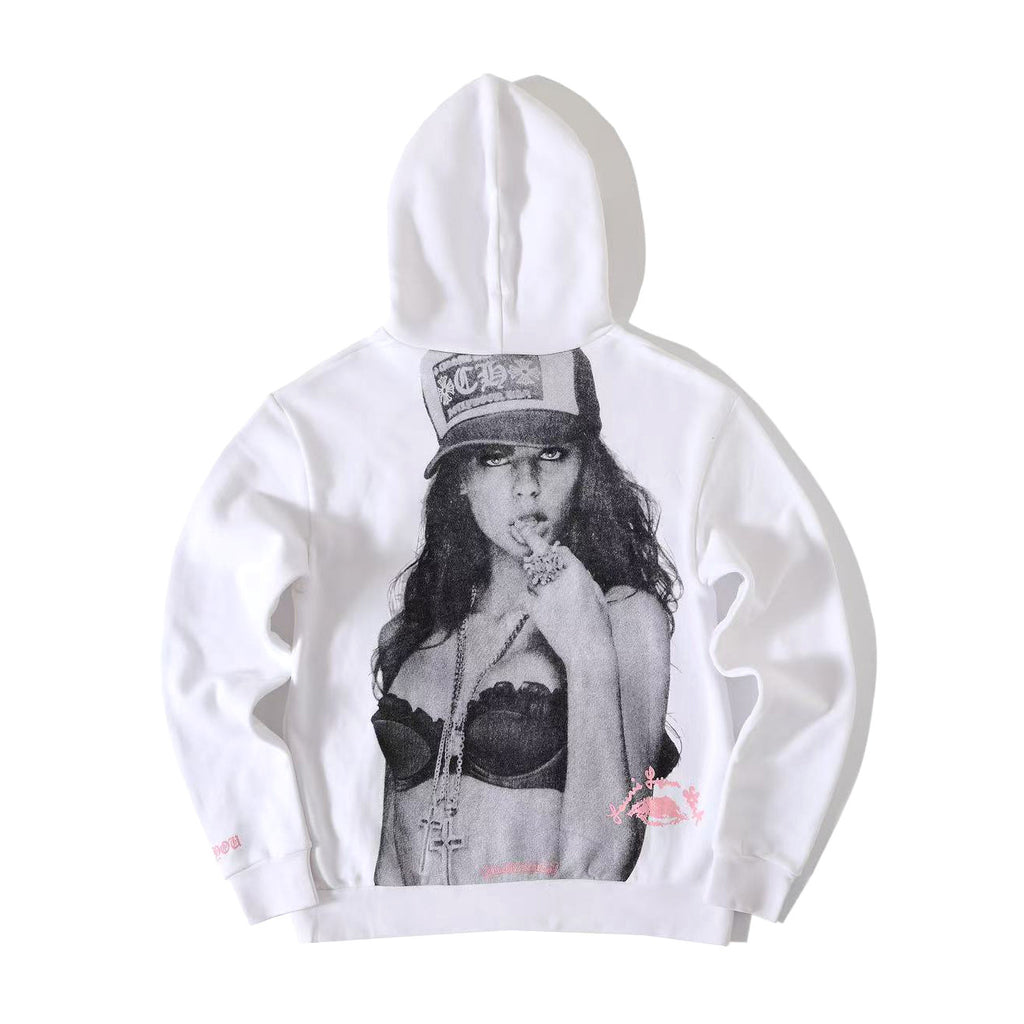 Chrome Hearts Men's Spring and Autumn Beauty Pattern Printed Solid Color Hooded Long Sleeve Sweatshirt #75869