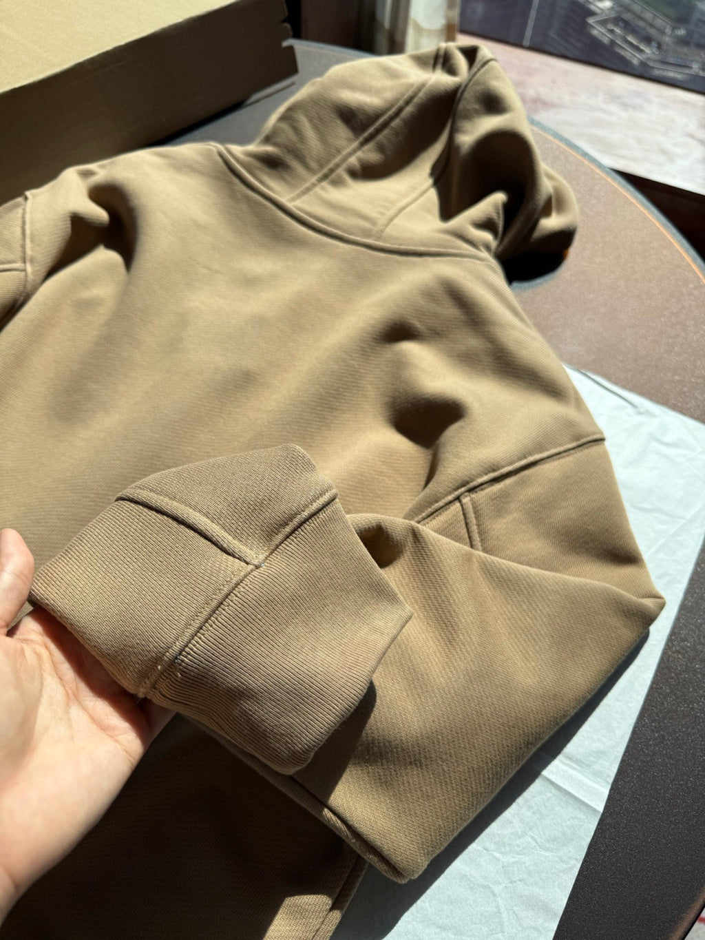 Loewe Zip-up Hoodie in Cotton Beige #333808