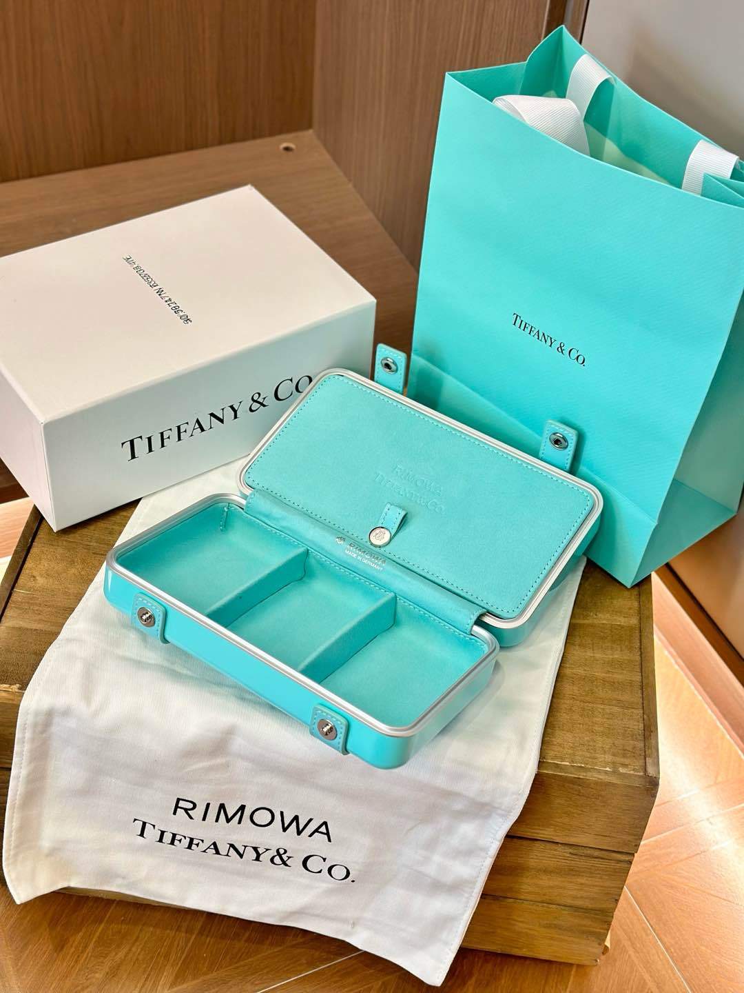 Rimowa x Tiffany & Co. Men's Women's Alphabet Logo Polycarbonate Organizer Tiffany Blue Jewelry Storage Boxes #71936