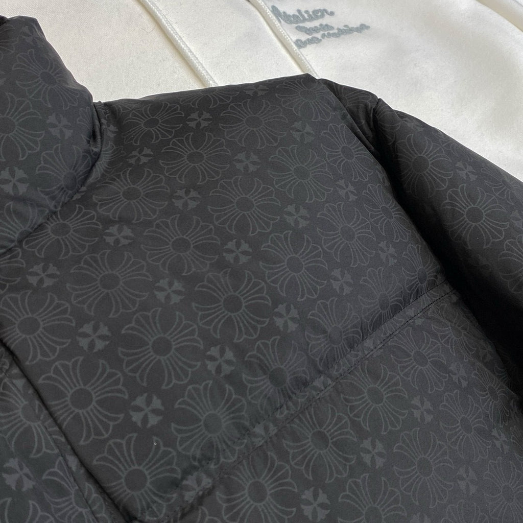 Chrome Hearts Men's Winter Black Dark Printed Waterproof Fabrics Puffer Down Jacket #73664