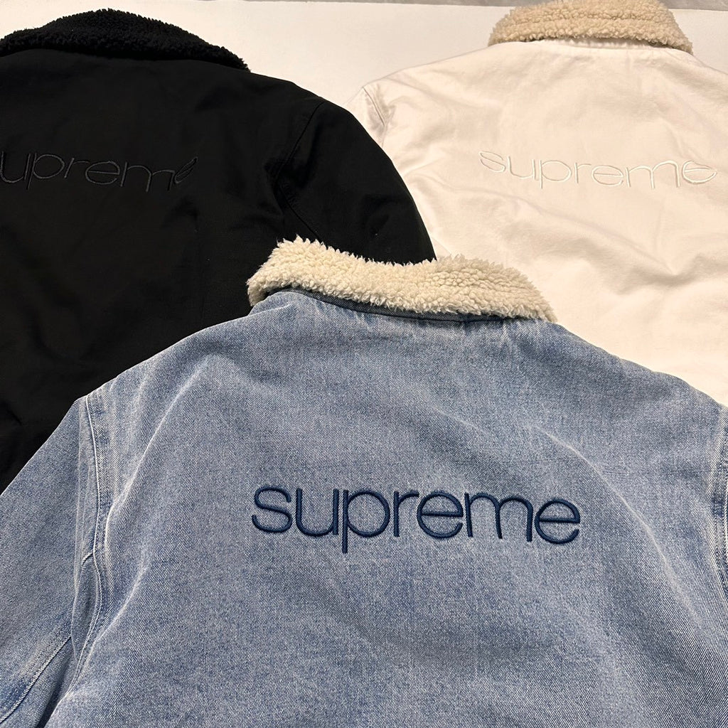 Supreme Men's And Women's Fall And Winter Solid Color Removable Hood Lamb's Wool Lining Long Sleeved Denim Jacket #74563