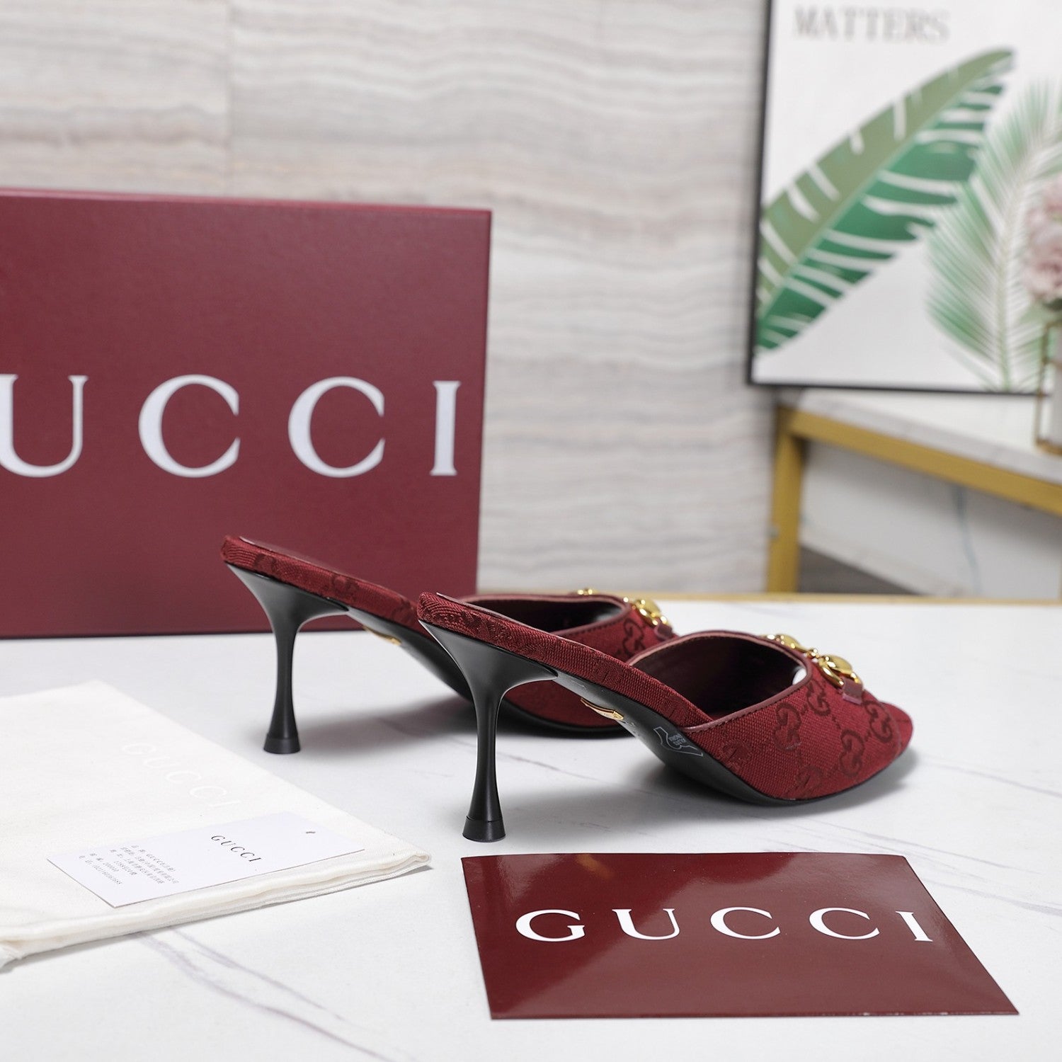 Gucci Leather Chain Decorated High Heel Sandals #387634