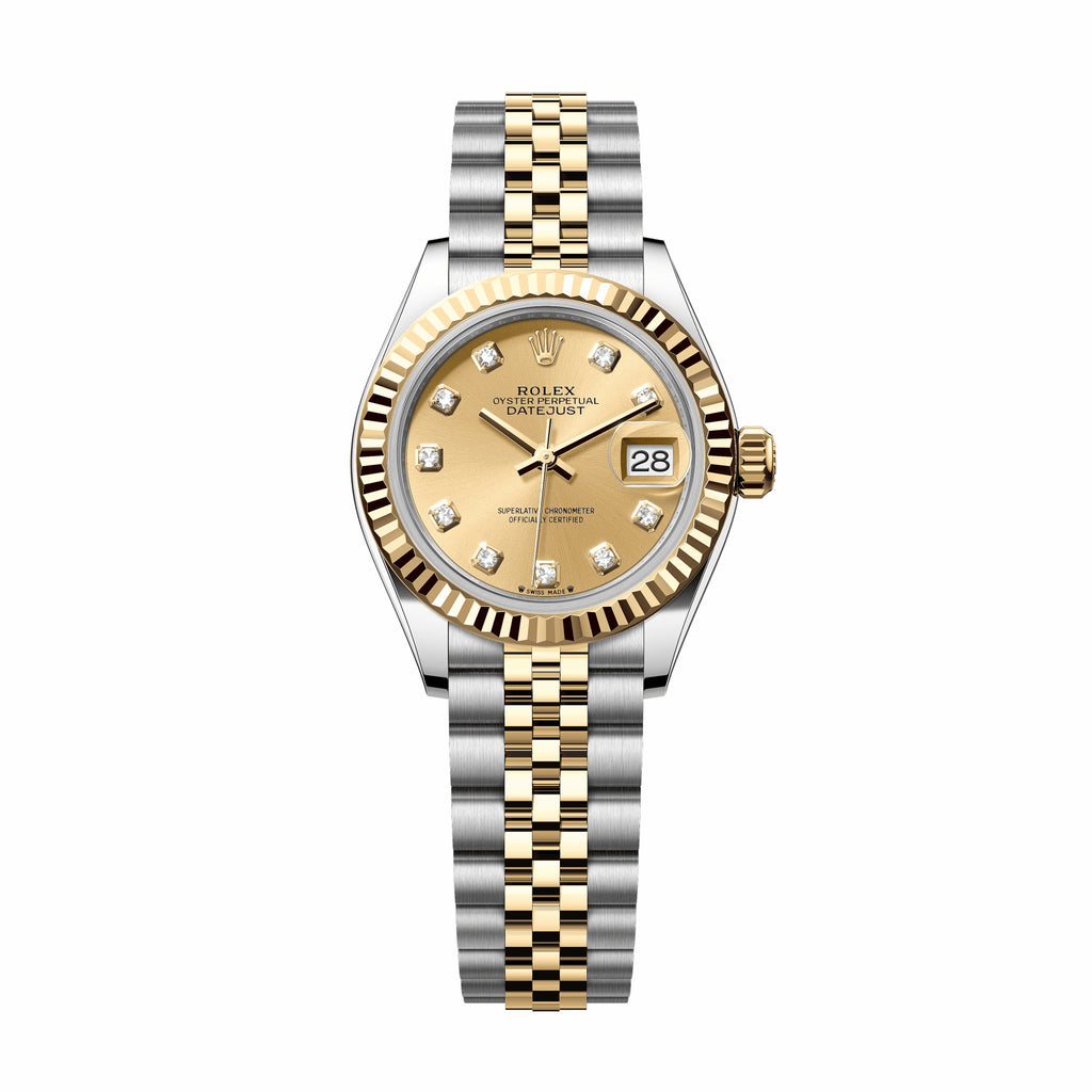 Rolex Women's Log-type Series Automatic Mechanical Movement Water-resistant Diamond-encrusted Green Dial Stainless Steel Bracelet 31mm Watch #77786