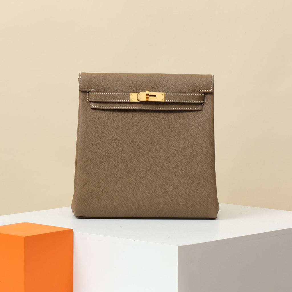 Hermes Women's Fashion Casual Solid-Color Leather Adjustable Strap Dual Purpose Backpack Shoulder Bag Crossbody Bag Bags KA220360 #78968