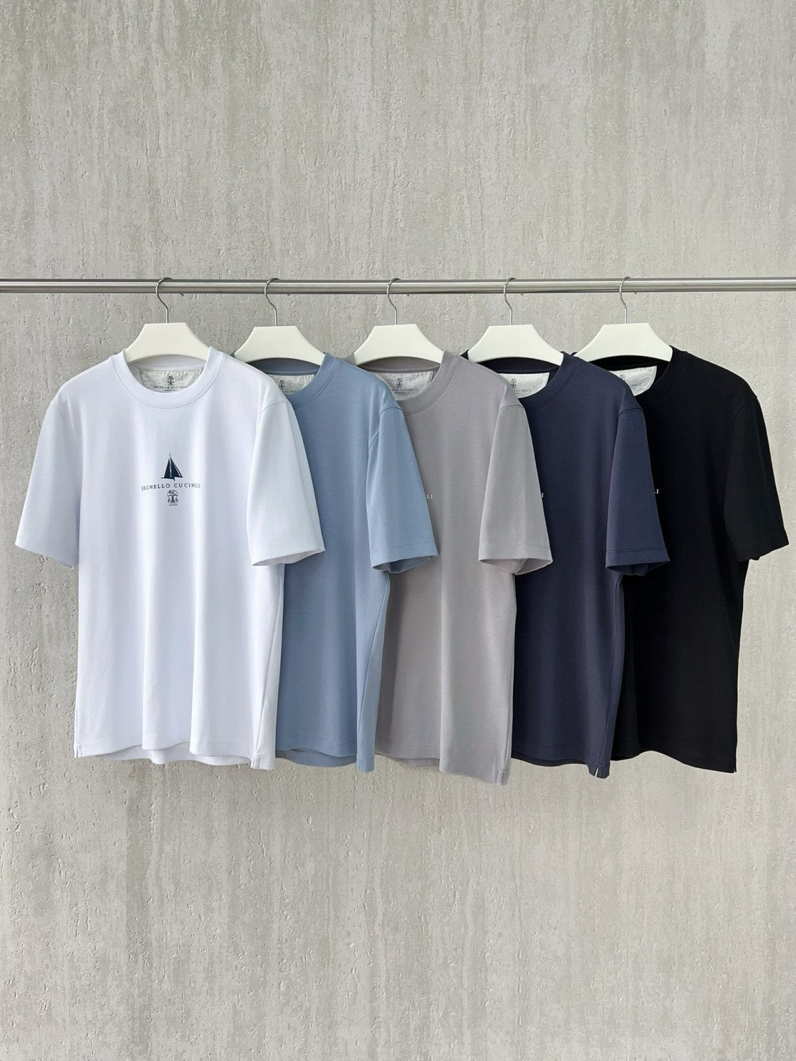 Brunello Cucinelli Men's Printed Letter Label Cotton Sweatshirt Solid Colour Fashion Comfortable Casual Round Neck T-shirt Ngvp #77278