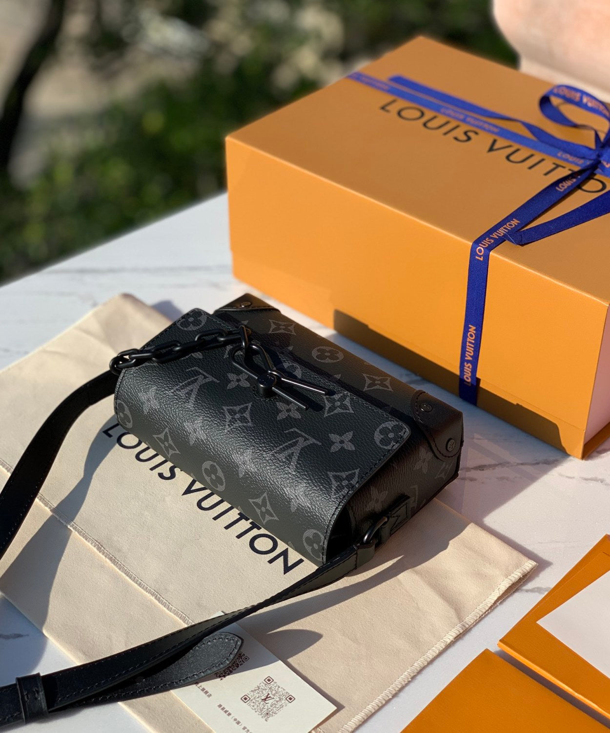 Louis Vuitton Steamer Men's Solid Color Classic Letter Printed Buckle Adjustable Shoulder Strap Coated Canvas with Cowhide Trim Shoulder Crossbody Bag Bags #75369