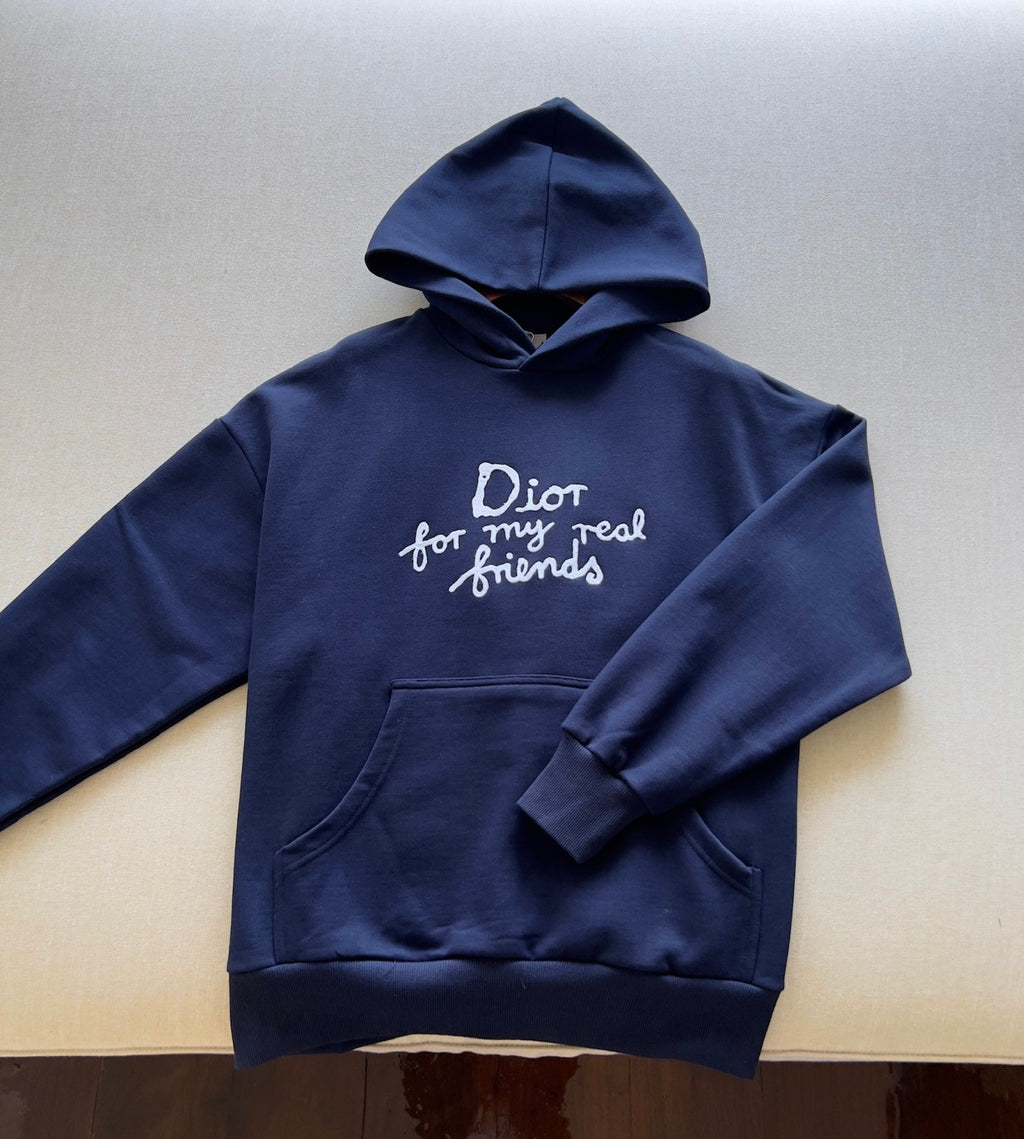 Dior Men's Spring and Autumn Solid Color Logo Letter Printed Hooded Loose Long Sleeve Sweatshirt #75443