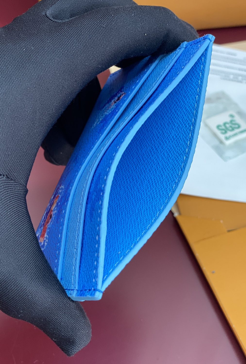 Louis Vuitton Double Men's Solid Color Logo Print Holiday Sports Series Leather Card Holder Wallet Bag Bags #77331