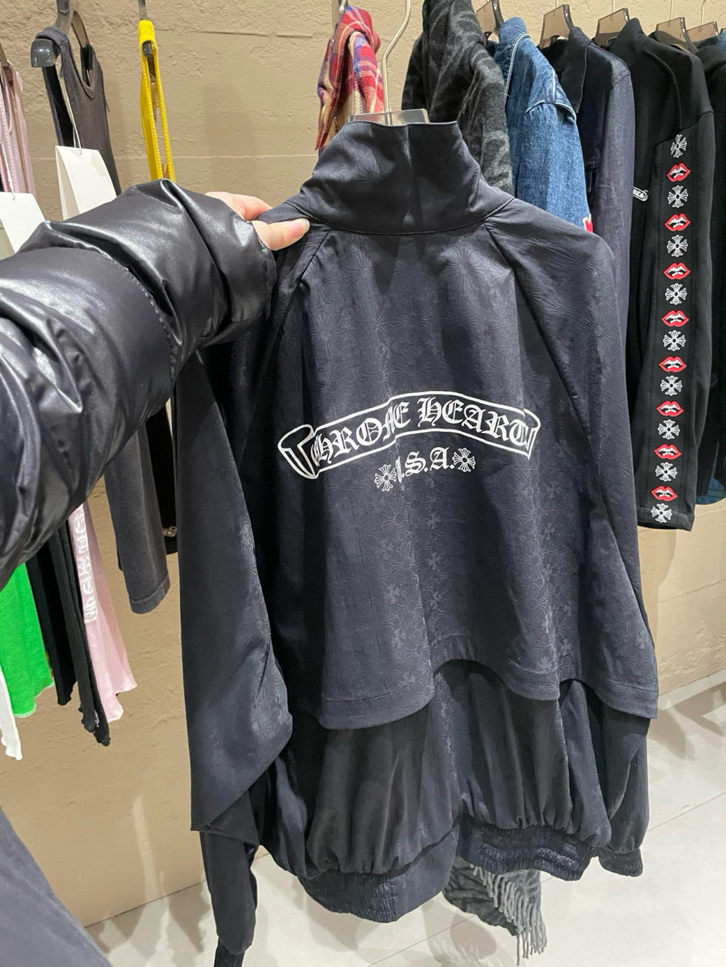 Chrome Hearts Men's And Women's Spring/Fall Fashion Casual Solid Color High Neck Classic Print Long Sleeve Jacket #79322