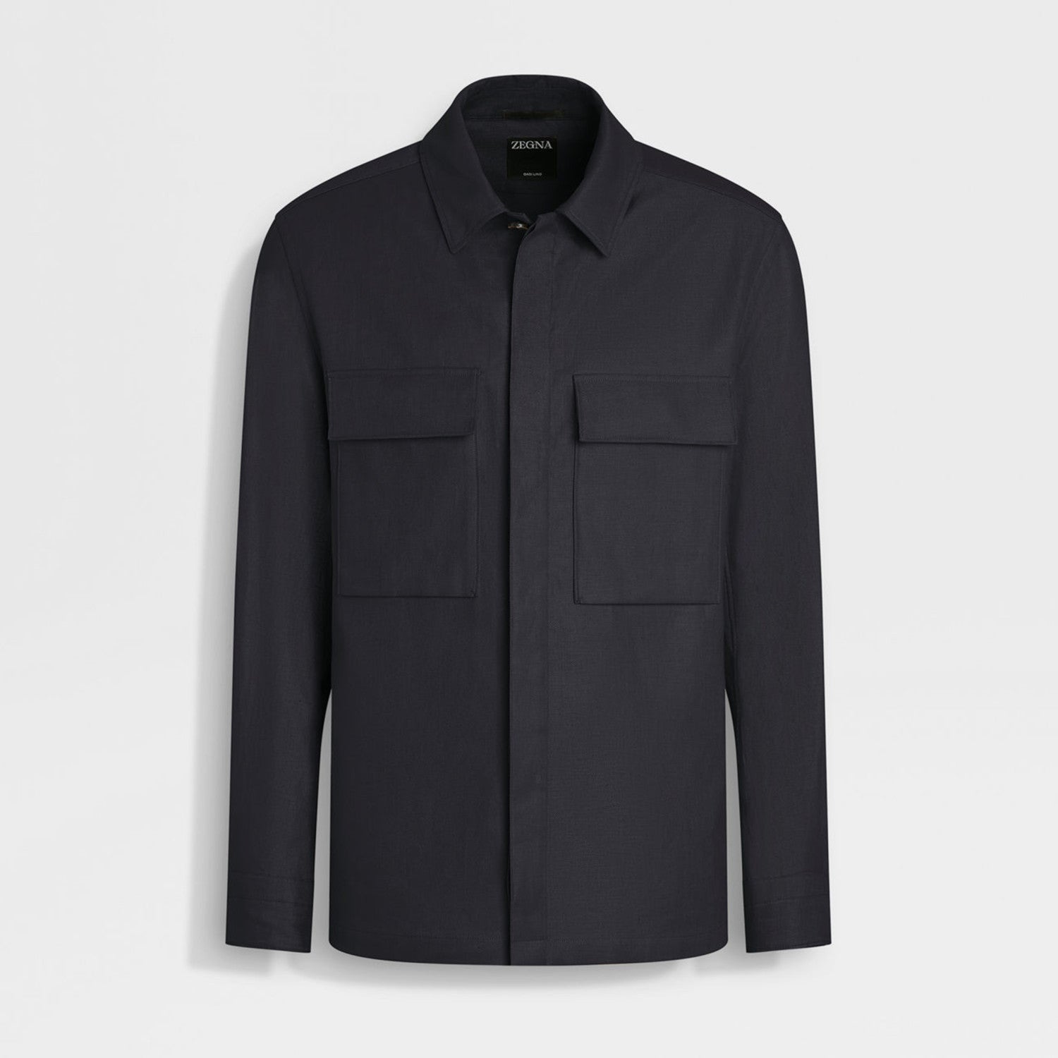 Ermenegildo Zegna Oasi Lino Shirt Jacket Men's Spring And Summer Lapel Single-breasted Pocket Temperament Shirt Simple Commuter Jacket Ngvp #1185