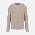 Dior Men's Spring and Autumn Solid Color Printed Ribbed Crew Neck Knit Sweater #75185