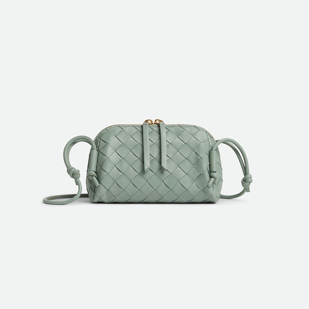 Bottega Veneta Women's Concert Intrecciato Weave Adjustable Tubular Shoulder Strap Sliding Knotted Sheepskin Clutch #332754