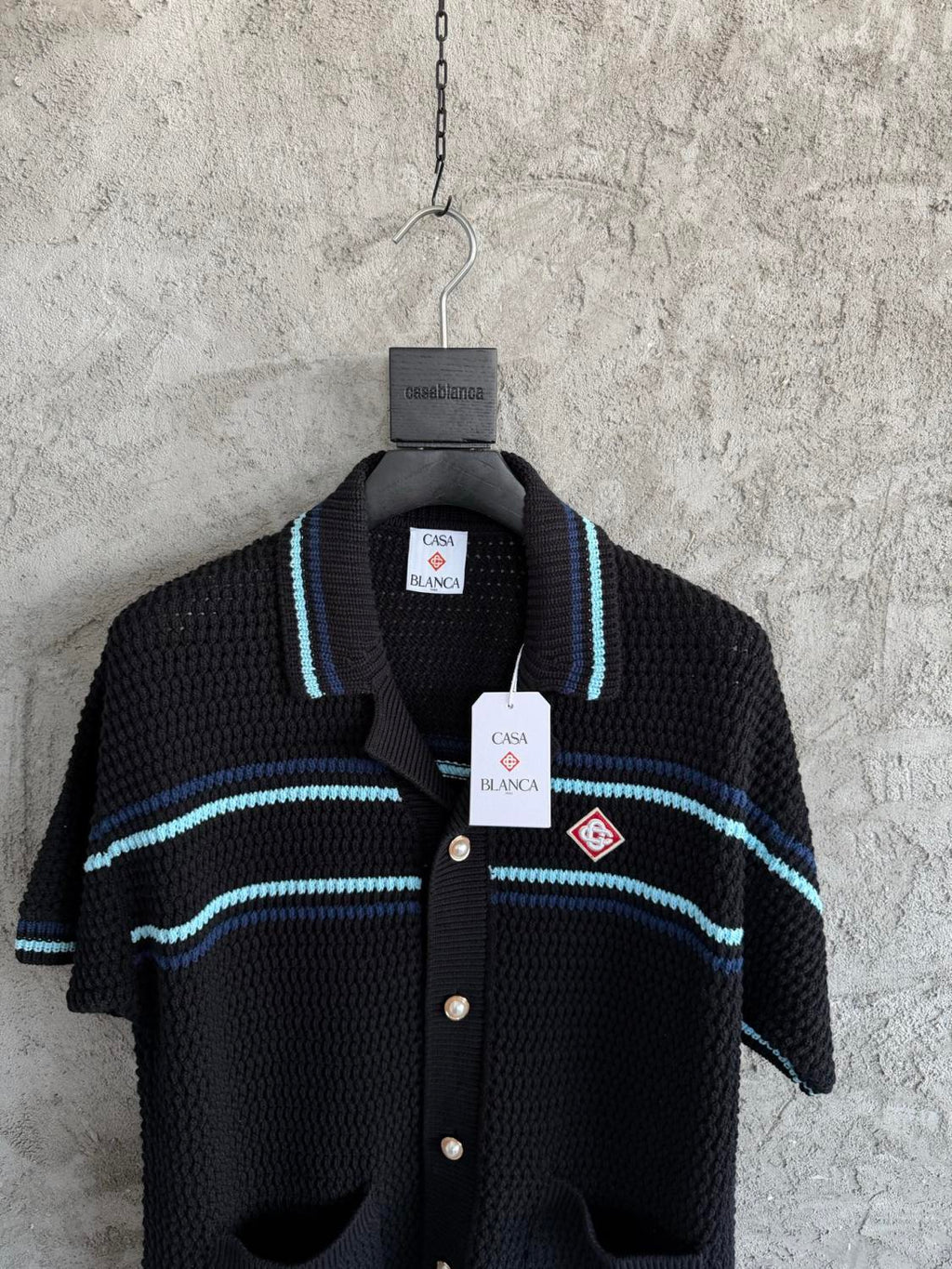 Casablanca Tennis Cotton Crochet Short Sleeve Shirt Shorts Suit #336882