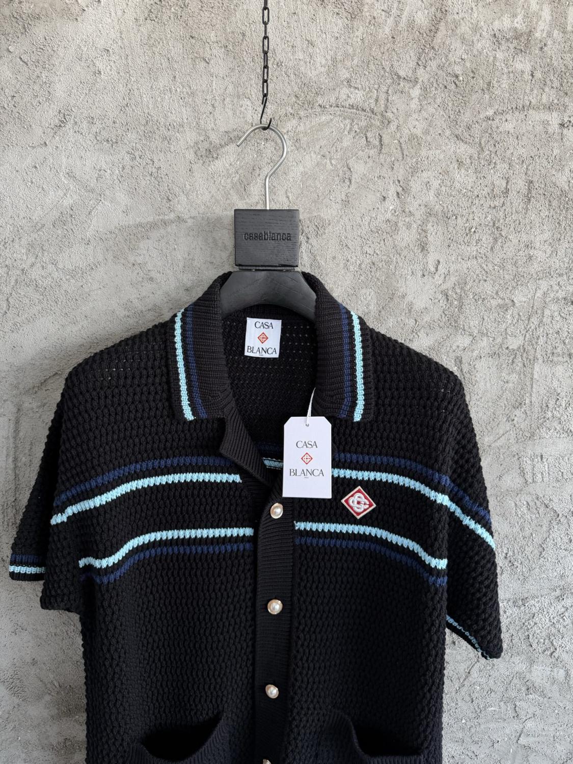 Casablanca Tennis Cotton Crochet Short Sleeve Shirt Shorts Suit #336882