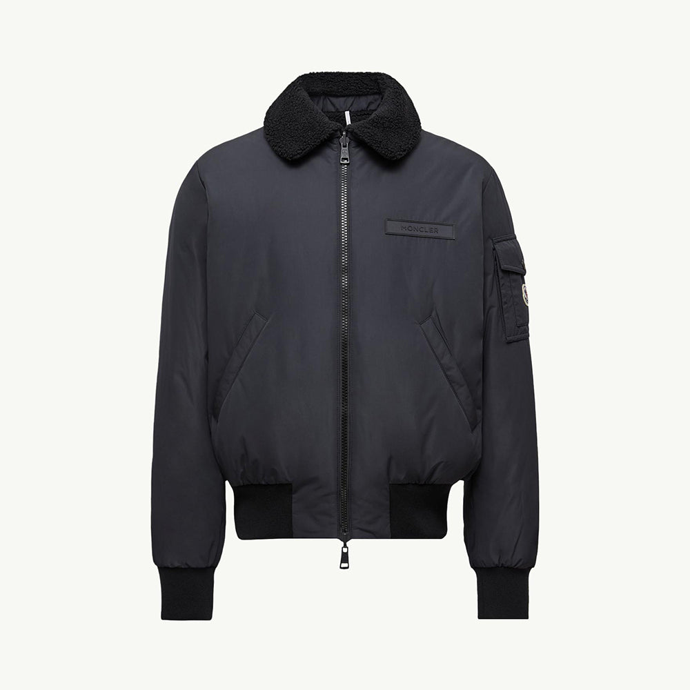 Moncler Men's Black Maulevrier Reversible Teddy Fleece Bomber Jacket #332812