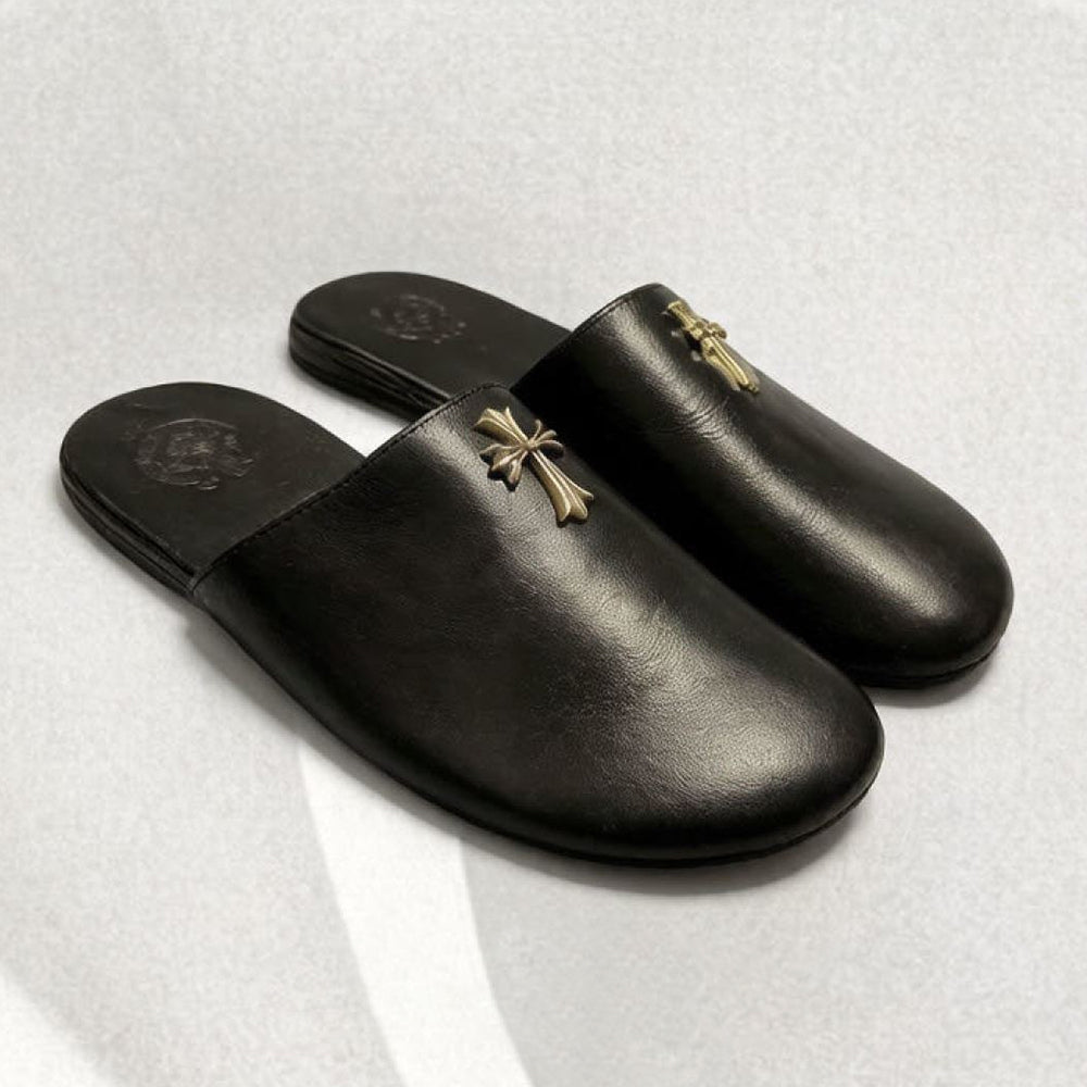 Chrome Hearts Home Mule Leather Slippers #382259