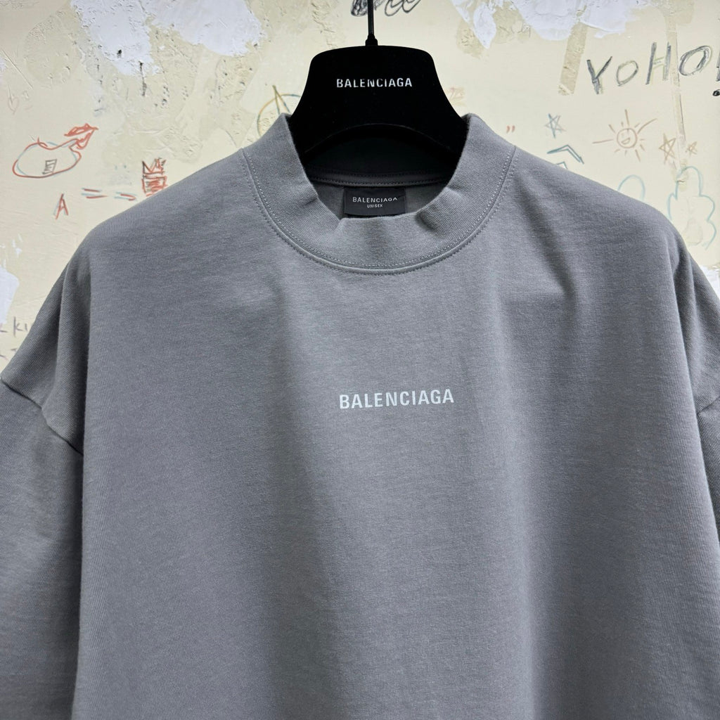 Balenciaga Men's Summer Solid Color Letter Print Round Neck Cotton Short Sleeve T-Shirt #75848