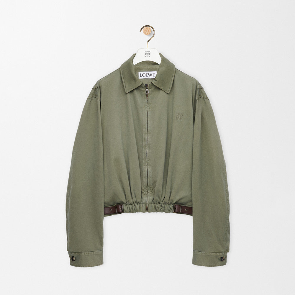 LOEWE Belted jacket Pants cotton Green #334233