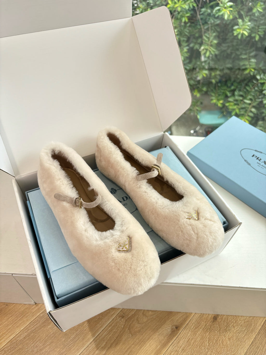 Prada Women's Plush Mary Jane Loafers #334919