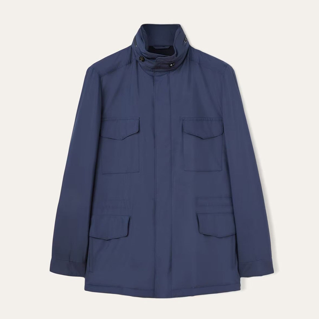 Loro Piana Men's Spring Solid Traveller Windmate® Jacket Standing Collar Long Sleeve Zipper Casual Fitted Jacket Ngvp #8652