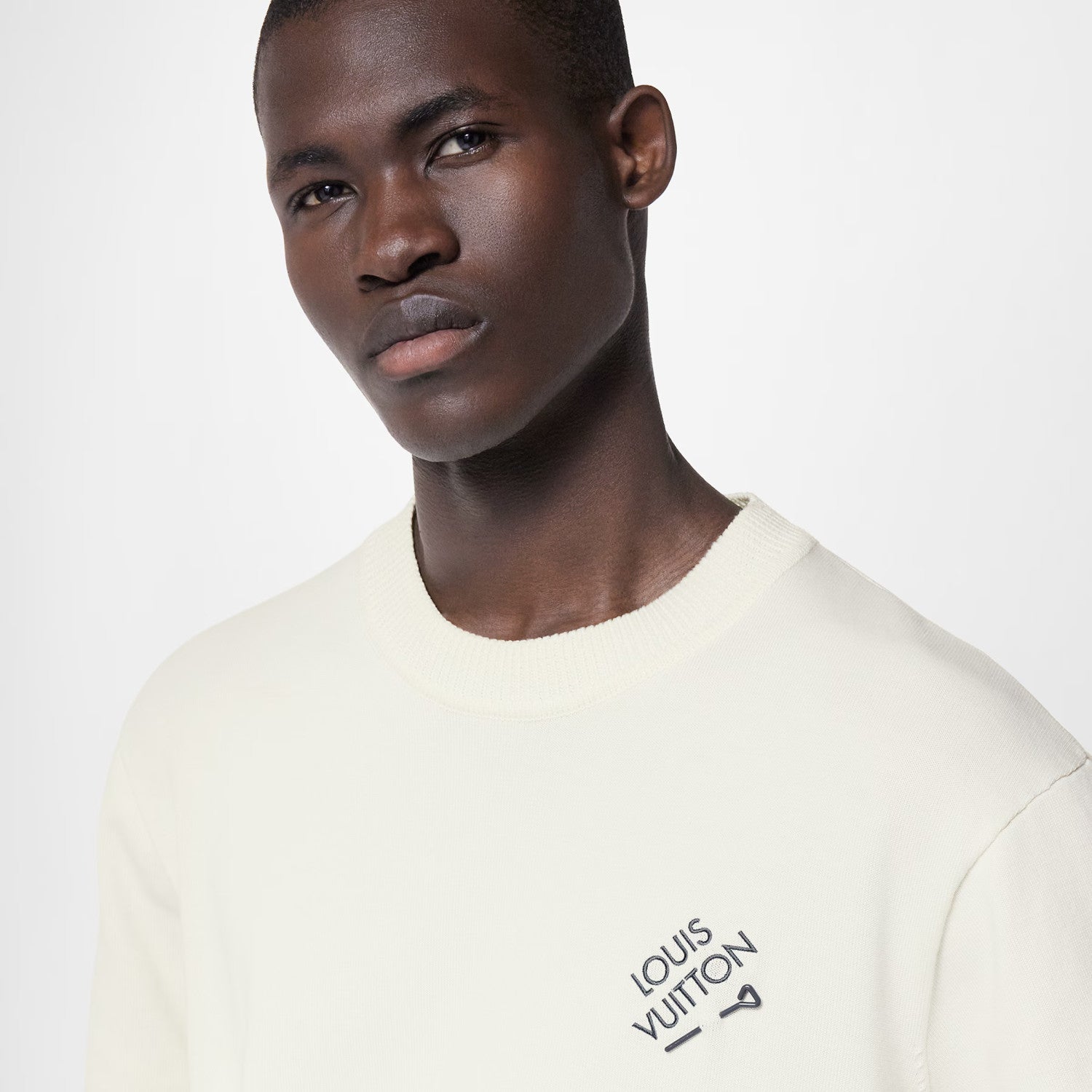 Louis Vuitton Men's Solid Color Logo Embroidery Casual Cotton Crew Neck Shirt Short Sleeve T-shirt #76114
