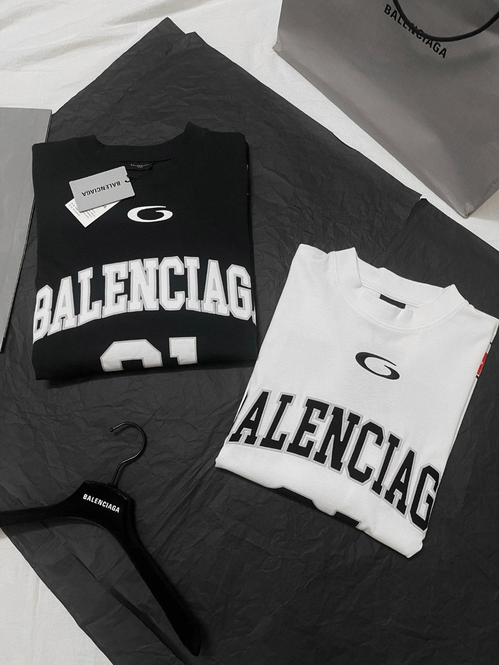 Balenciaga Men's Summer Letter Logo Print Round Neck Regular Fit Long Sleeve T-Shirt #74596