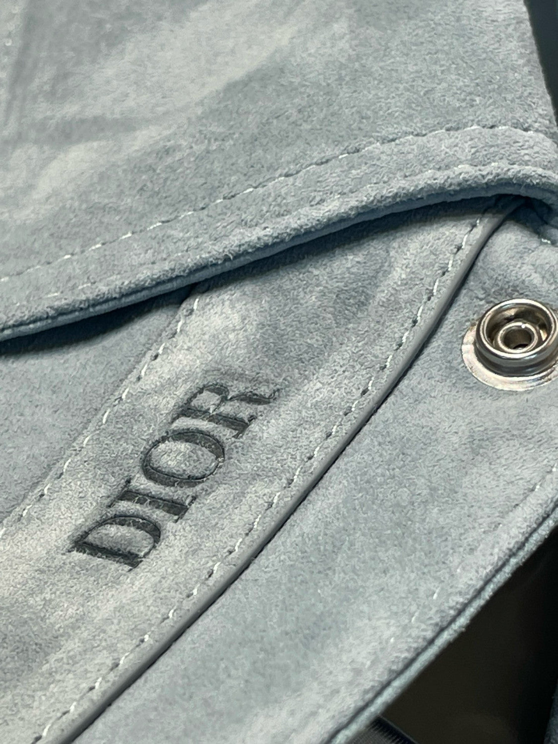 Dior Men's Spring/Autumn Fashion Casual Solid Color Lapel Embossed Logo Single Breasted Long Sleeved Short Leather Jacket #78285