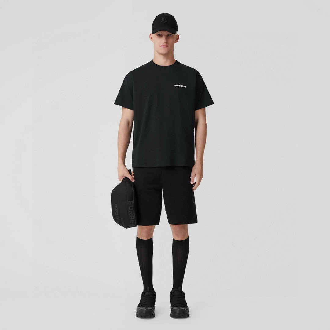 Burberry Men's Summer Monogram Printed Solid Colour Round Neck Cotton Short Sleeve T-Shirt #76665
