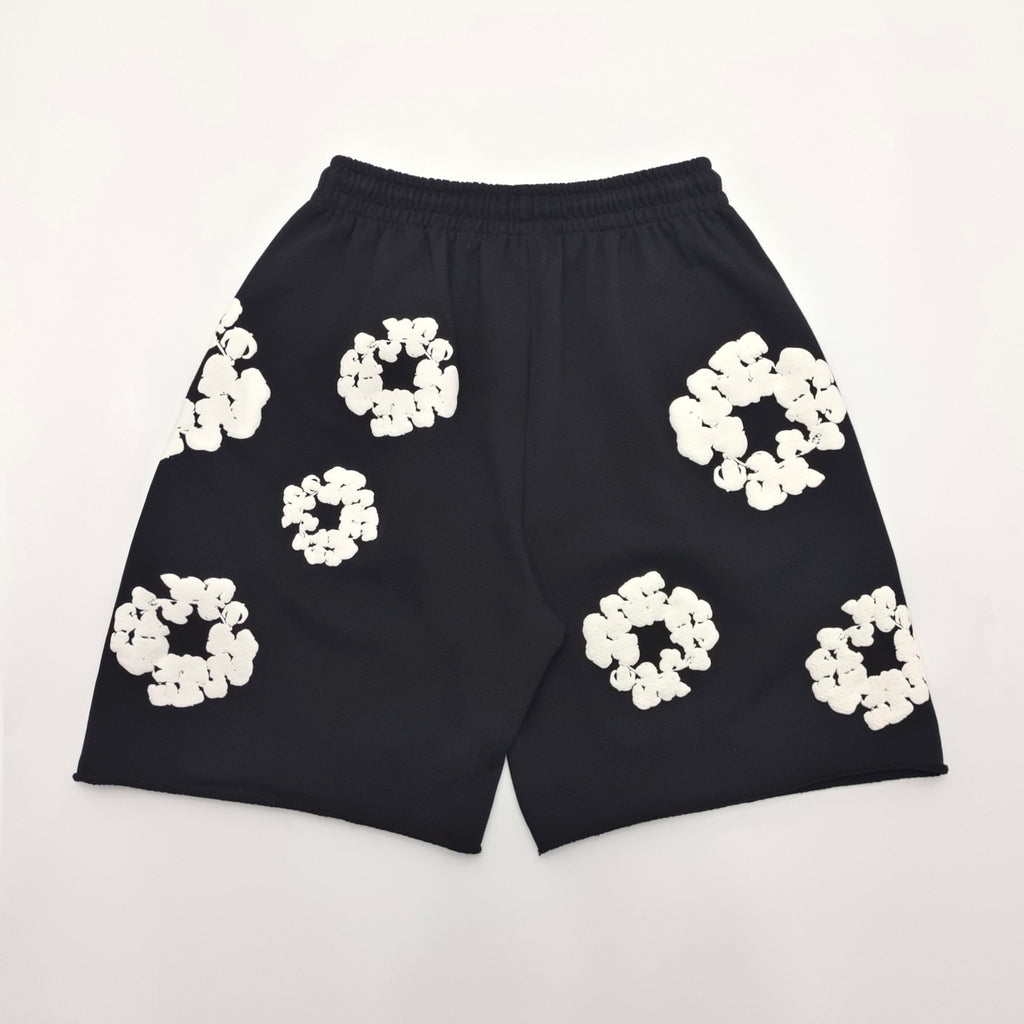 Denim Tears Men's And Women's Summer Fashion Casual Solid-color Printed Pattern Waist Elastic Drawstring Loose Fit Relaxed Shorts #79534