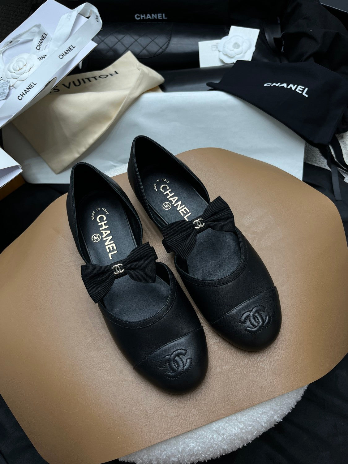 Chanel Women's Spring/Fall Fashion Classic Round Toe Slip On Leather Flat Low Top Mary Jane Dance Shoes Shoe #79239