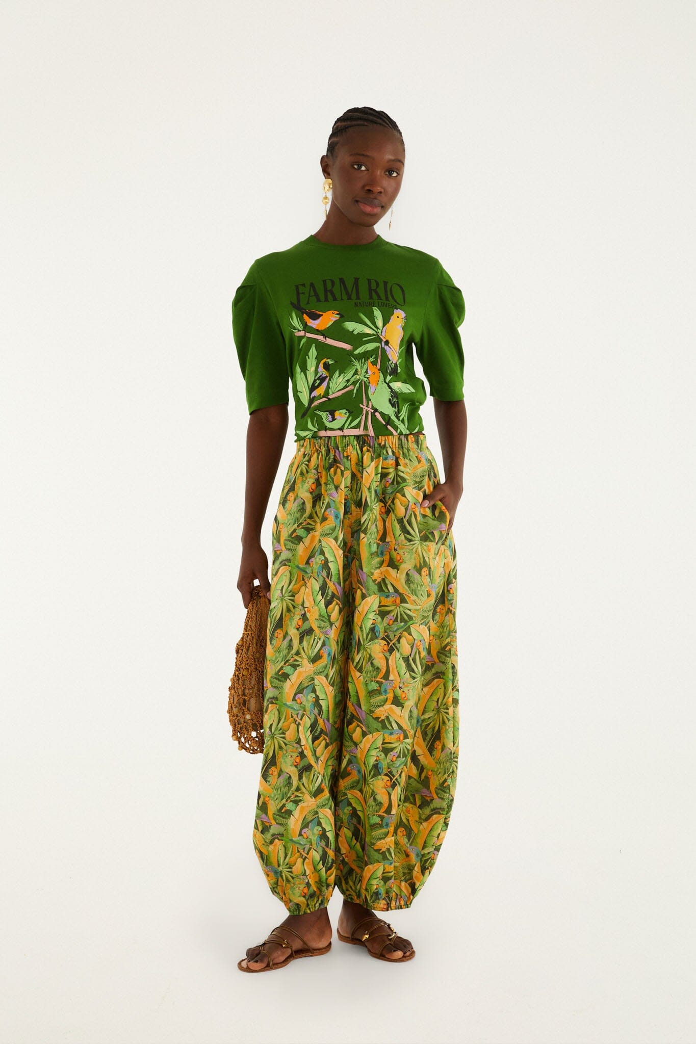 Green Nature Lovers Puff Sleeve T-Shirt