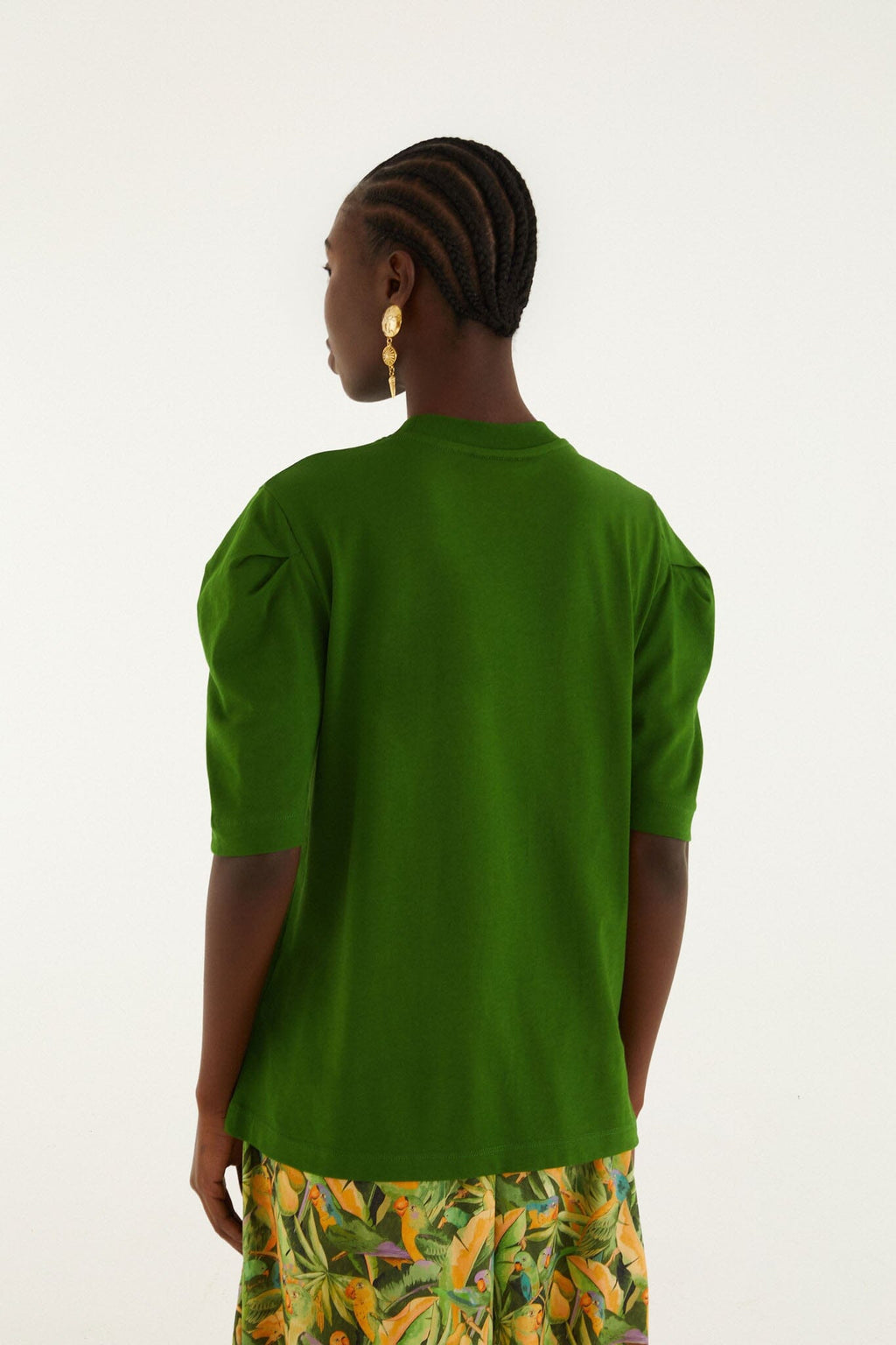 Green Nature Lovers Puff Sleeve T-Shirt