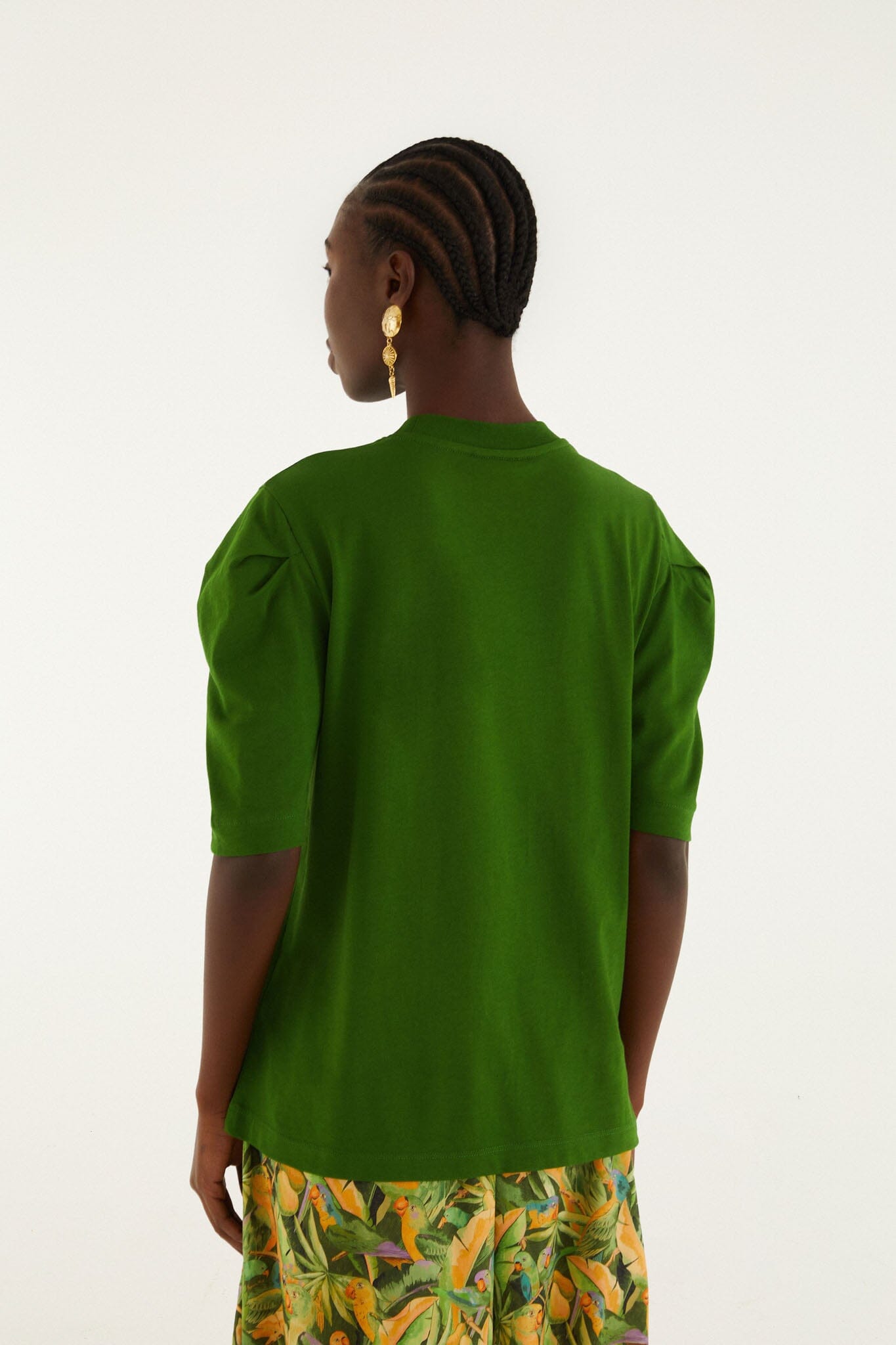 Green Nature Lovers Puff Sleeve T-Shirt