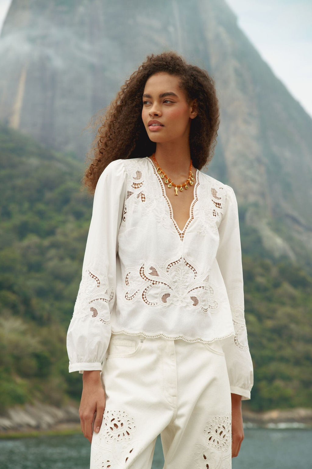 Off-White Richelieu Long Sleeve Blouse