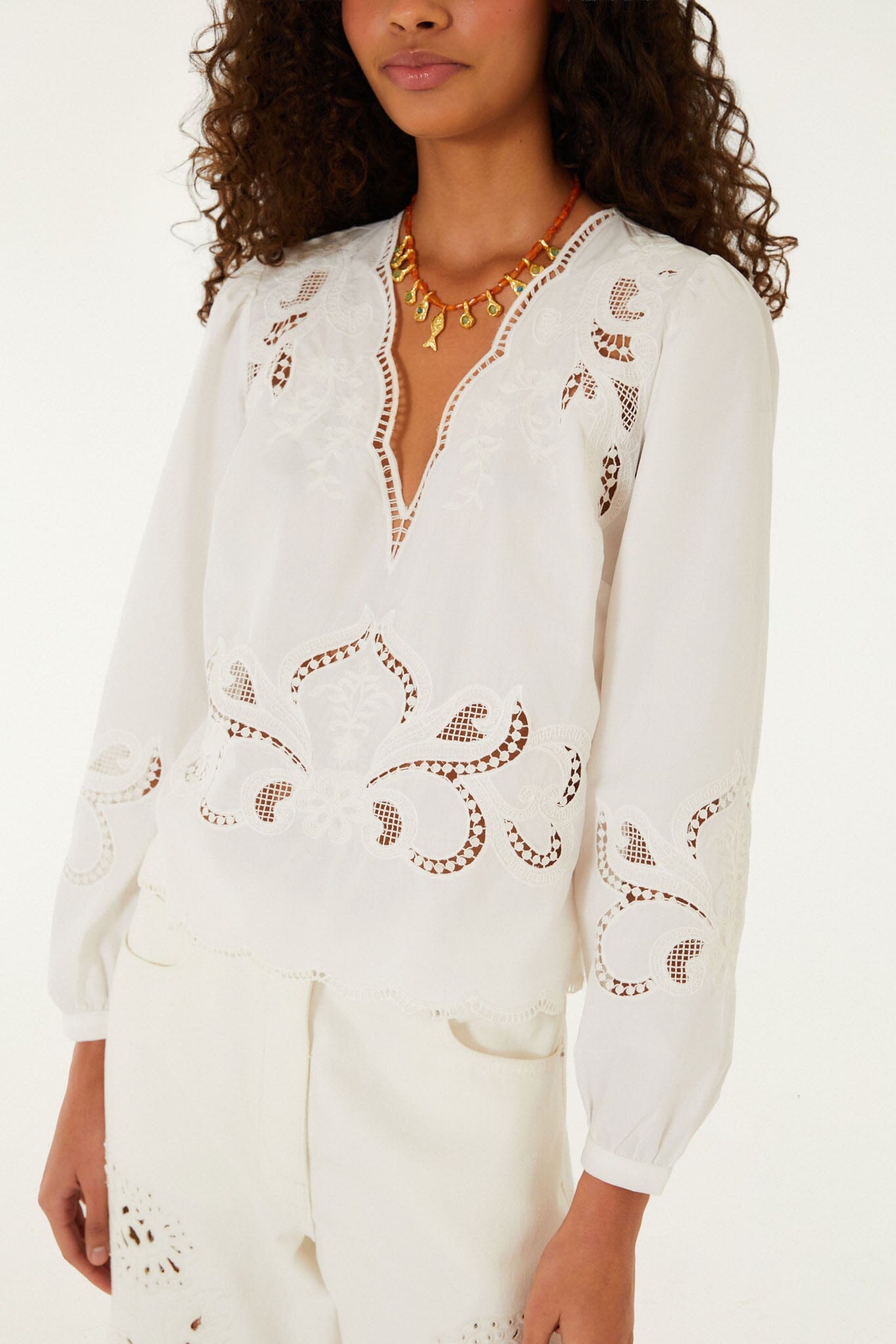 Off-White Richelieu Long Sleeve Blouse