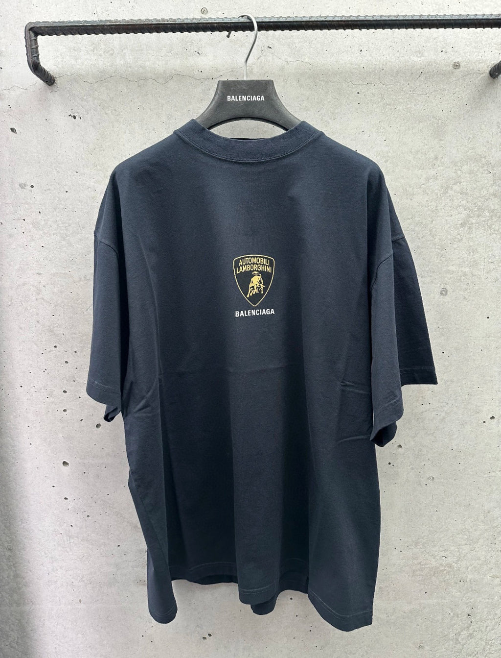 Balenciaga Lamborghini Men's Summer Solid Color Car Logo Print Round Neck Cotton Short Sleeve T-Shirt #77612