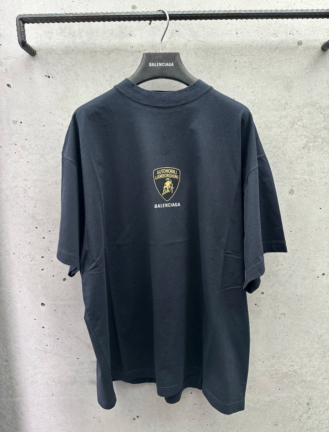 Balenciaga Lamborghini Men's Summer Solid Color Car Logo Print Round Neck Cotton Short Sleeve T-Shirt #77612