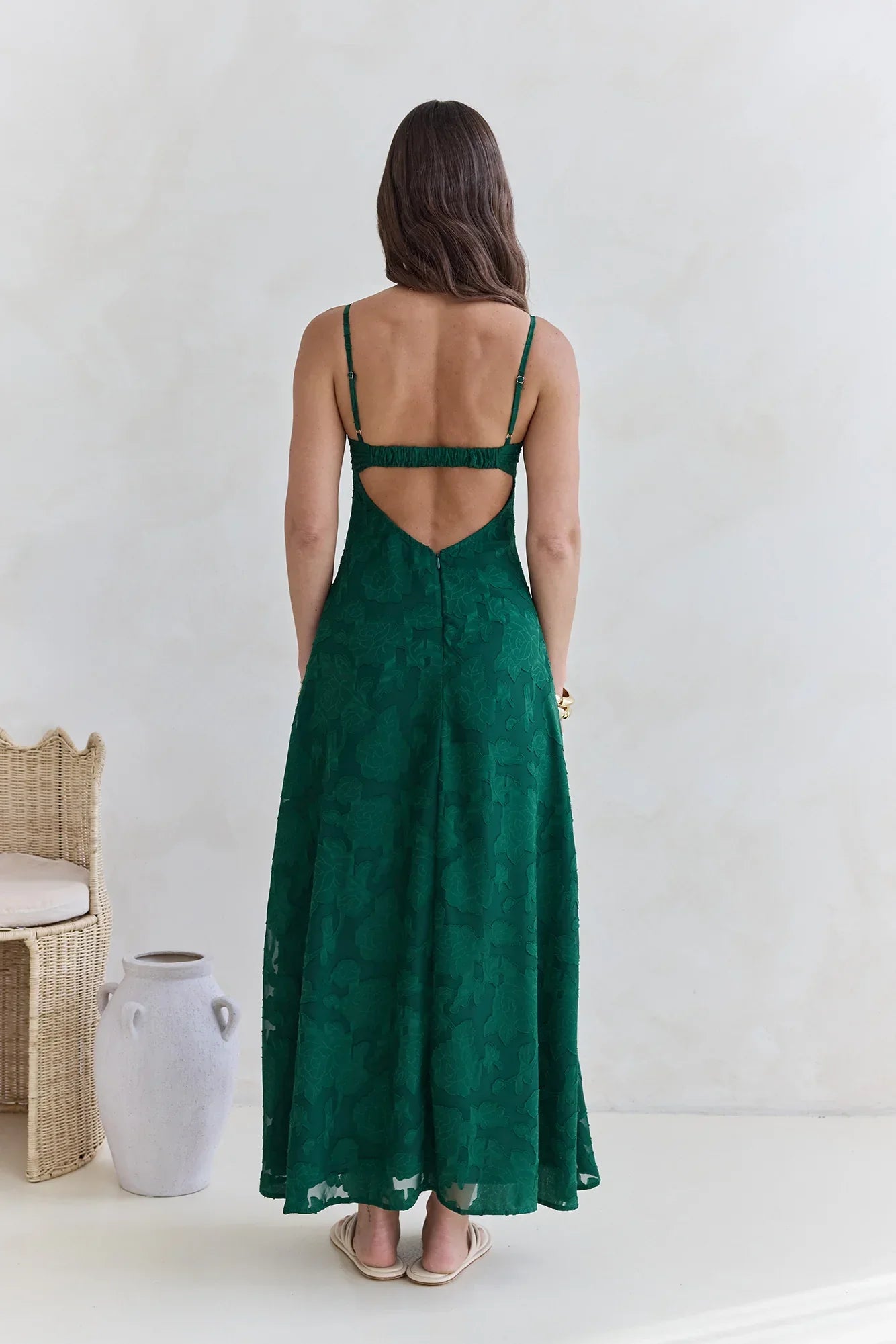 Habita Maxi Dress Forest Green