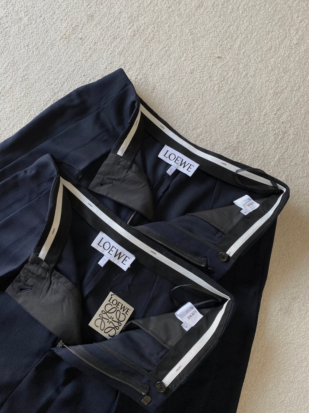 Loewe Trousers in Wool Blue #334437
