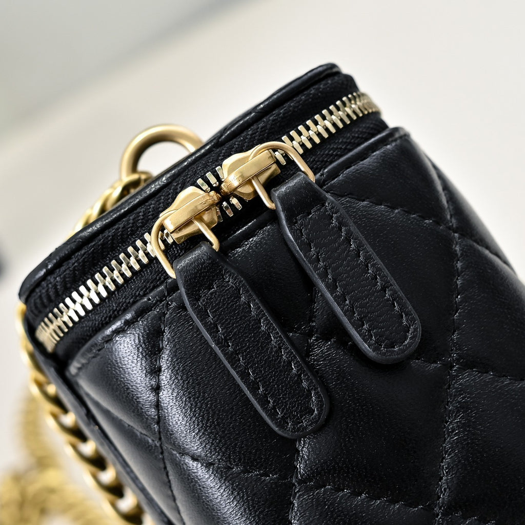 Chanel Women's Solid Color Chain Shoulder Grain Embossed Calfskin Box Bag Tote Shoulder Bags #75941
