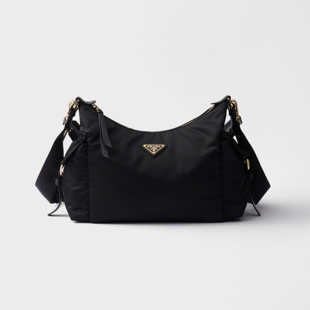 Prada Explore Women's Classic Solid Color Leather Zipper and Flap Pocket Recycled Nylon and Leather Handbag Shoulder Bag Crossbody Bag Bags #78673