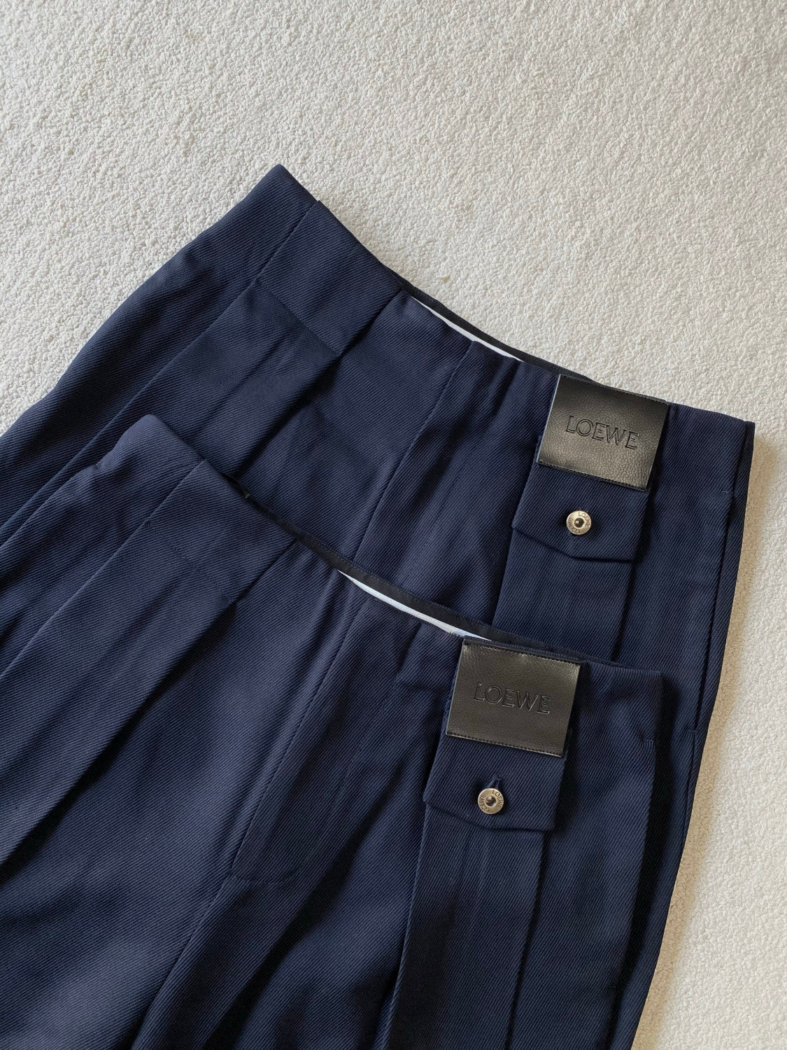 Loewe Trousers in Wool Blue #334437