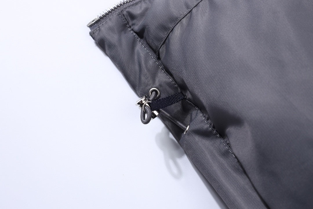 Prada Men's Autumn and Winter Solid Color Hooded Zipper Long Sleeve Puffer Down Jacket #73319