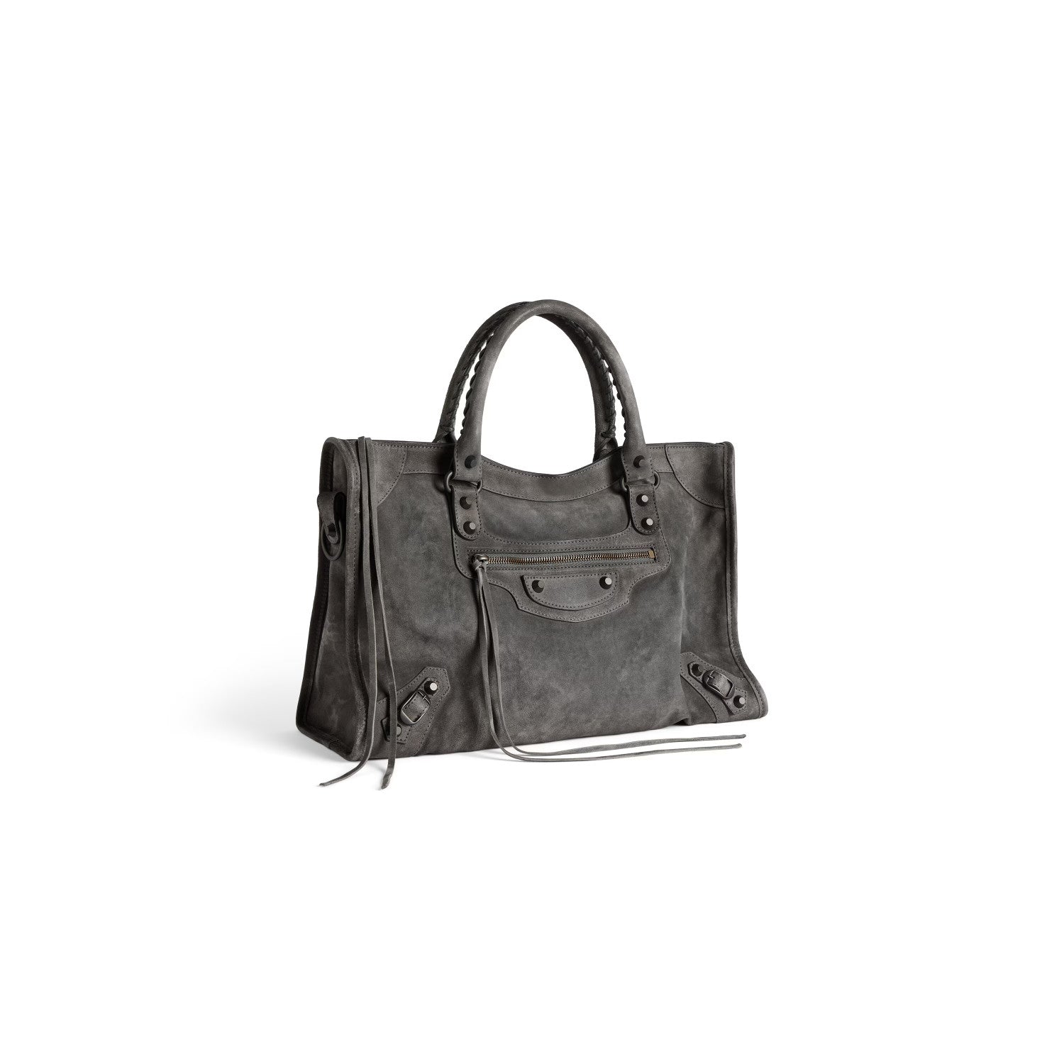 Balenciaga Women's Le City Large Handbag with Woven Handles. Solid Color Leather Crossbody Shoulder Bag. Fashionable Casual Bag Bags 8230582AB2A1143 #81498