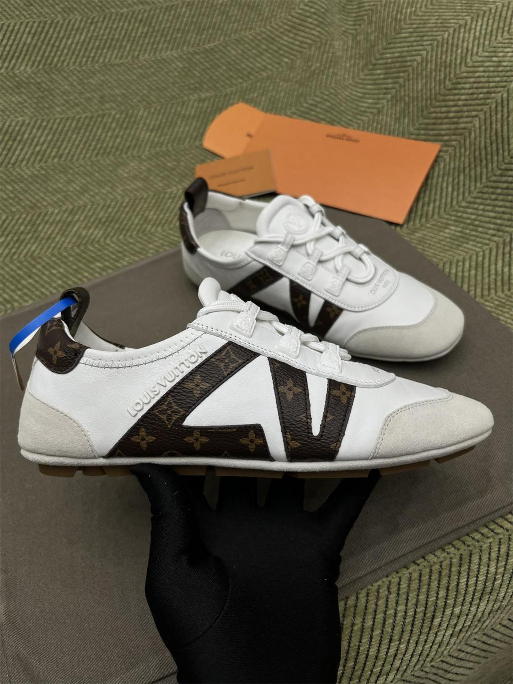 Louis Vuitton SNEAKERINA Women's Four Seasons Colorblocking Round Toe Lace Up Sheepskin Low Top Ballet Derby Shoes #77422